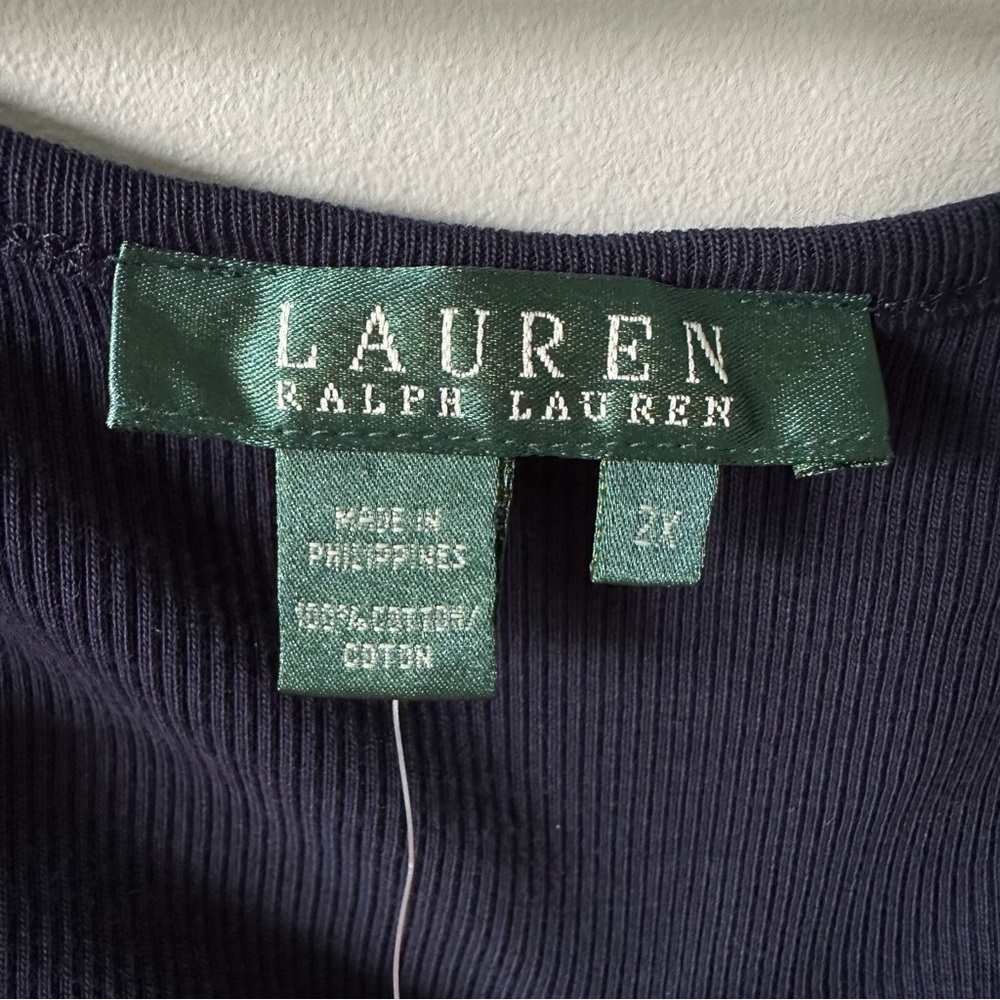 Lauren Ralph Lauren NWT Navy Blue Lace Floral Tank Top Set (2) Size 2X Y2K - Picture 5 of 14
